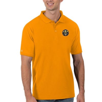 Antigua Men's NBA Denver Nuggets Legacy Pique Polo, Gold, Large -  0195096395458