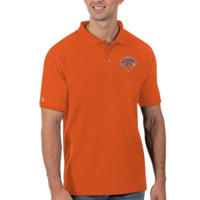 Antigua Men's NBA New York Knicks Legacy Pique Polo, Orange, 2XL