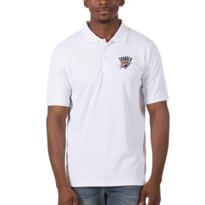 Antigua Men's NBA Oklahoma City Thunder Legacy Pique Polo, White, 3XL