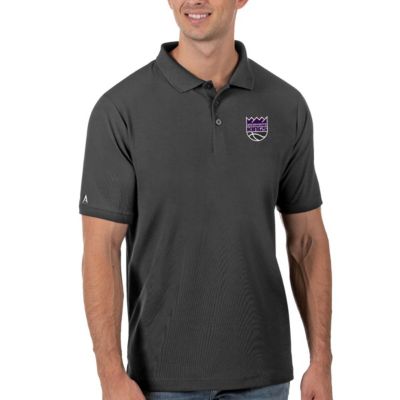 Antigua NBA Sacramento Kings Legacy Pique Polo, Gray, X-Large -  0195096393942