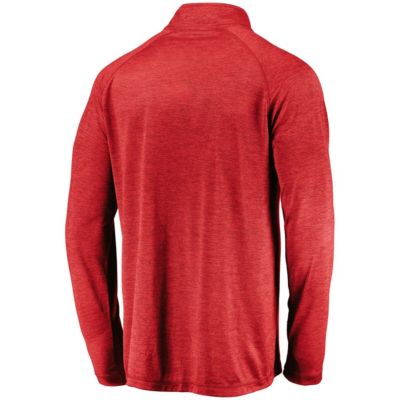 NCAA Fanatics Wisconsin Badgers Lightweight Striated Raglan Quarter-Zip Top