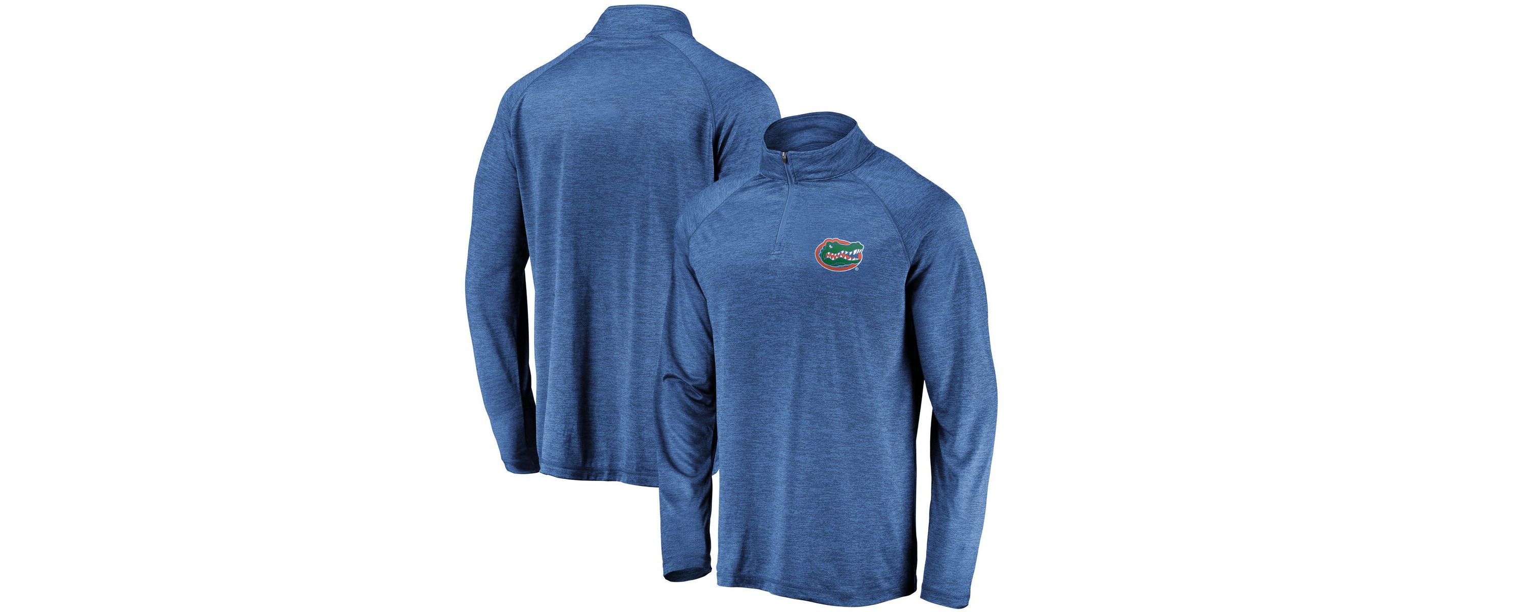 NCAA Fanatics Florida Gators Lightweight Striated Raglan Quarter-Zip Top