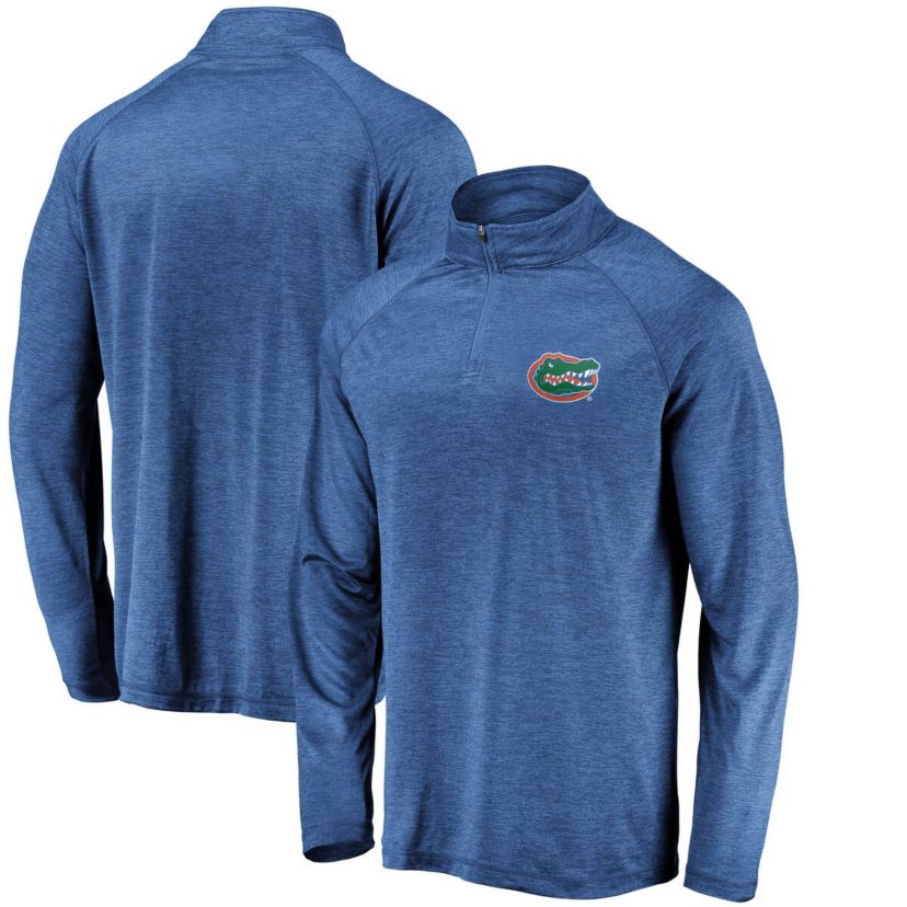 NCAA Fanatics Florida Gators Lightweight Striated Raglan Quarter-Zip Top