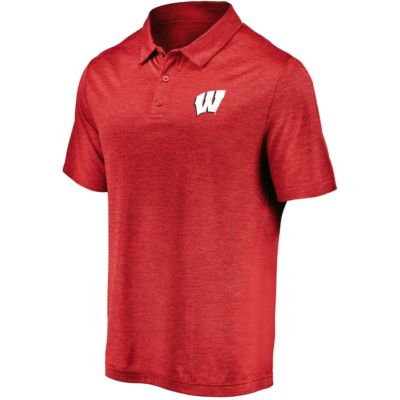 NCAA Fanatics Wisconsin Badgers Primary Logo Striated Polo