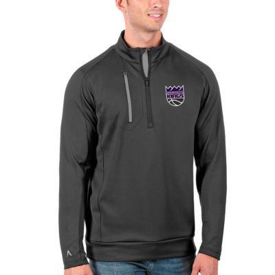 Antigua NBA Sacramento Kings Generation Quarter-Zip Pullover Jacket, Grey, X-Large -  0195096826617