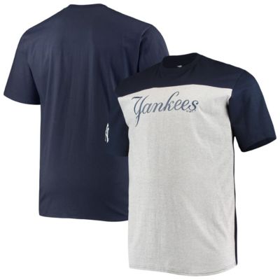 Men's MLB Fanatics ed New York Yankees Big & Tall Colorblock T-Shirt, Navy Blue, 3XLT