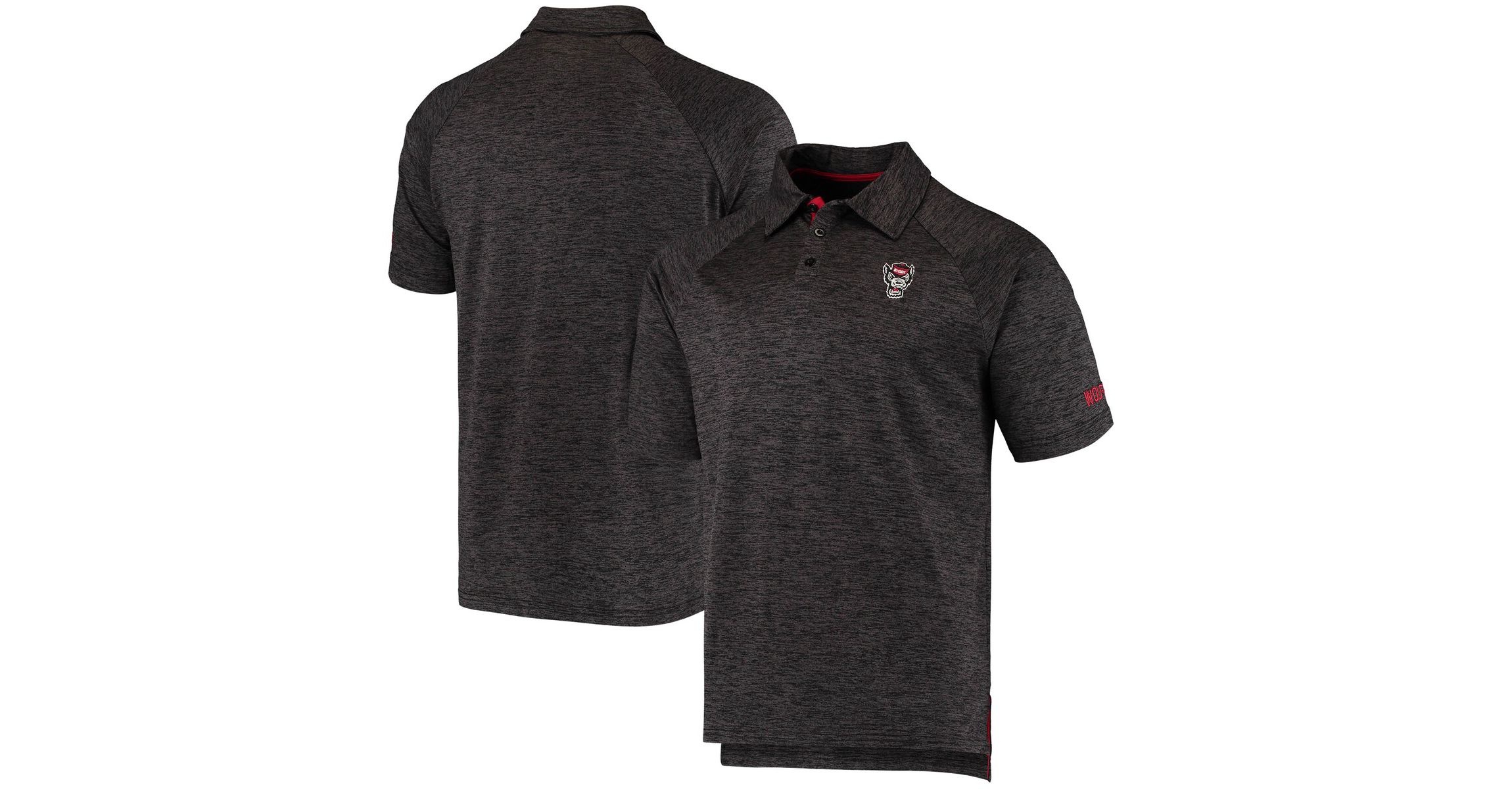 NCAA ed NC State Wolfpack Logo Down Swing Raglan Polo