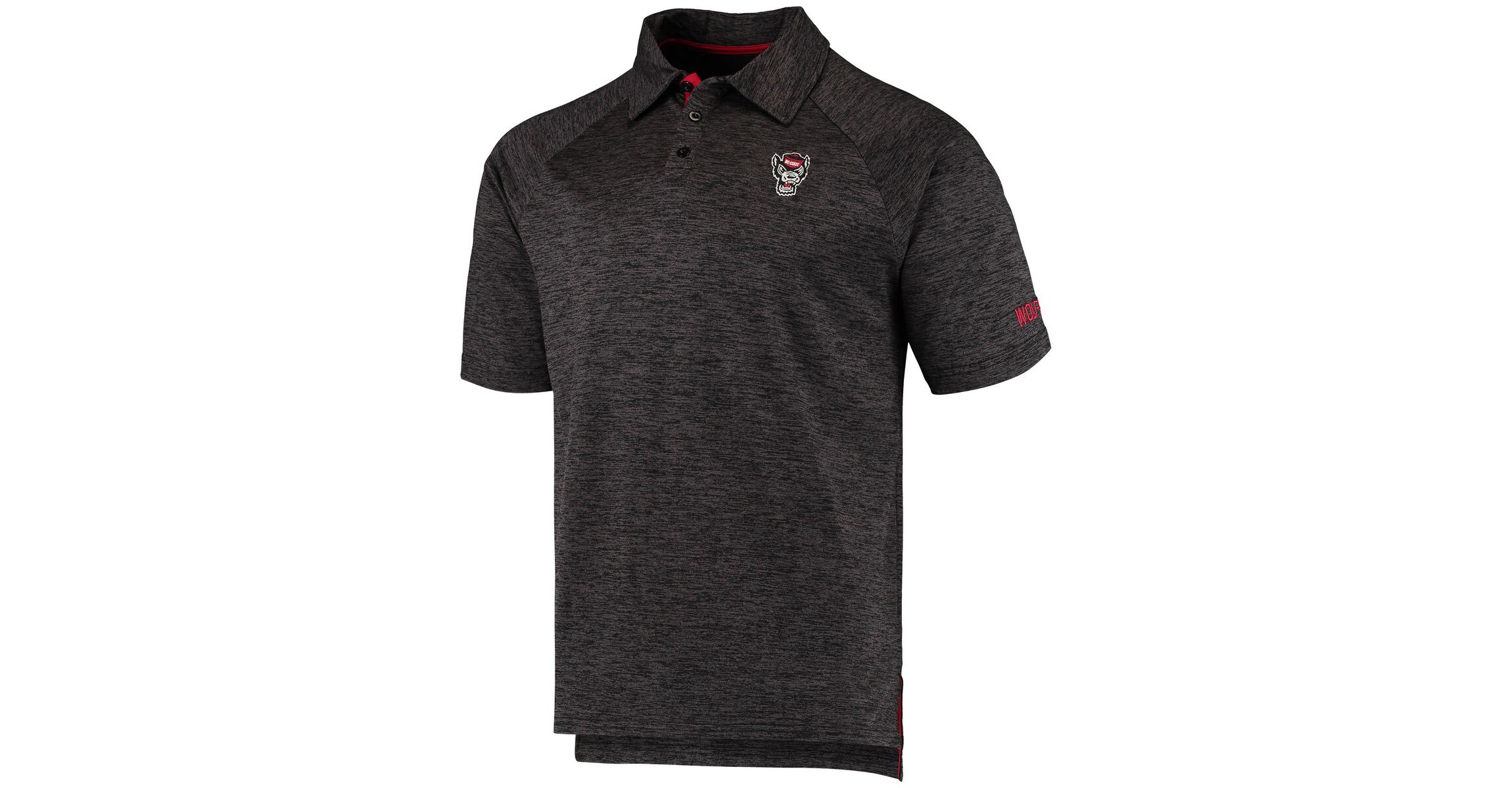 NCAA ed NC State Wolfpack Logo Down Swing Raglan Polo