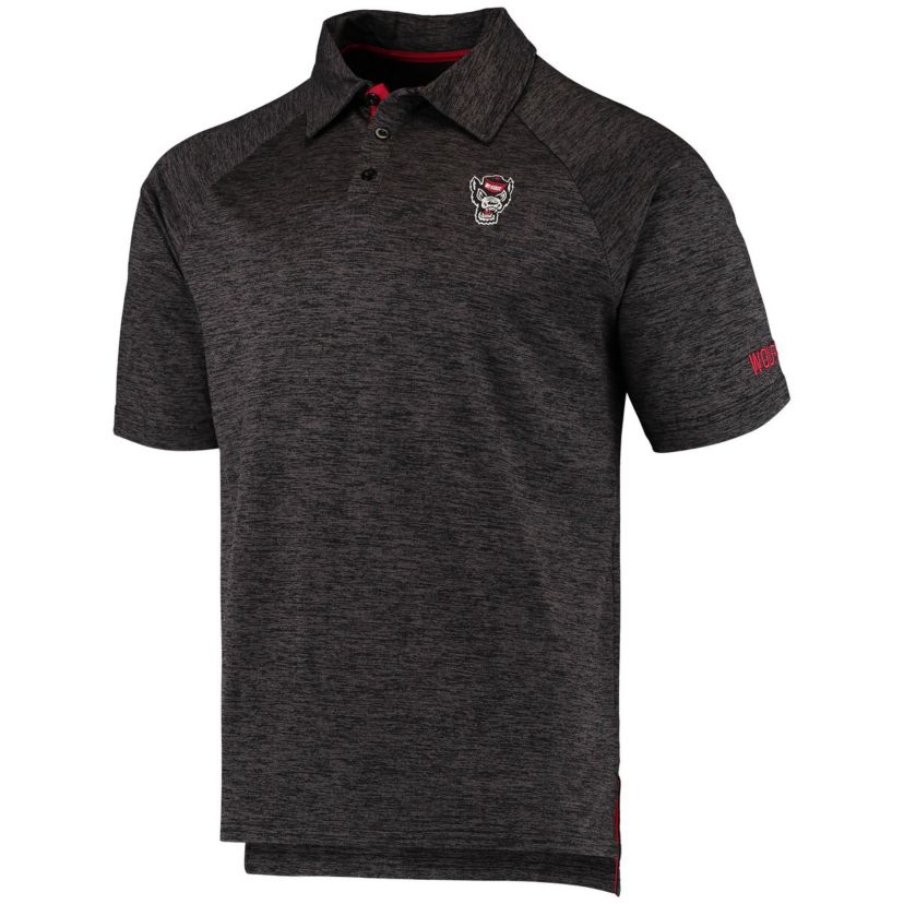 NCAA ed NC State Wolfpack Logo Down Swing Raglan Polo