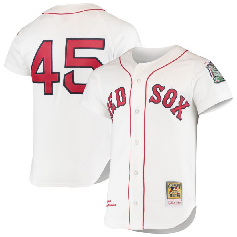 Boston Red Sox MLB Pedro Martinez Boston Sox 1999 Cooperstown Collection Home Authentic Jersey