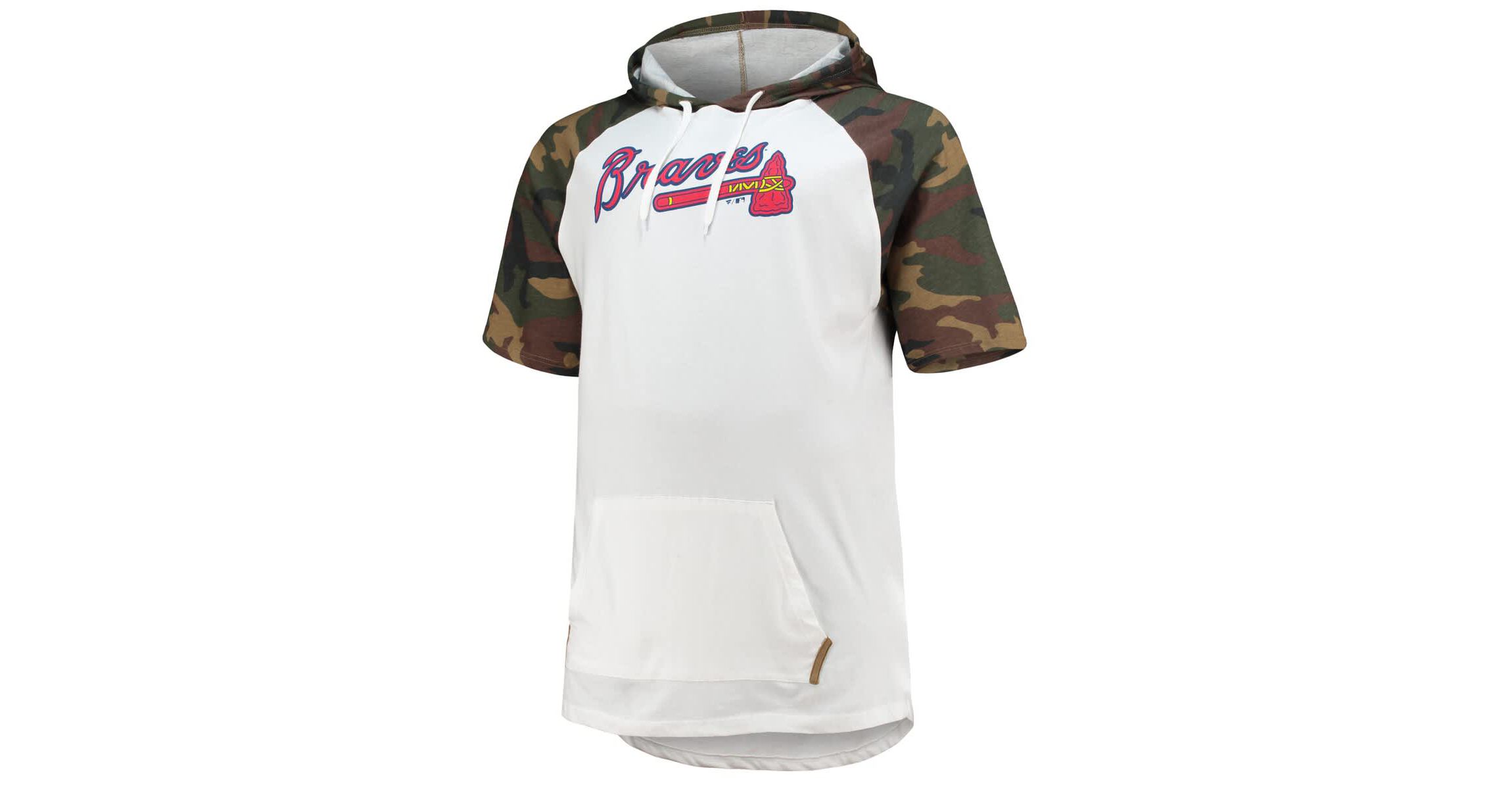 MLB Ronald Acuna Jr. White/Camo Atlanta Braves Player Big & Tall Raglan Hoodie T-Shirt