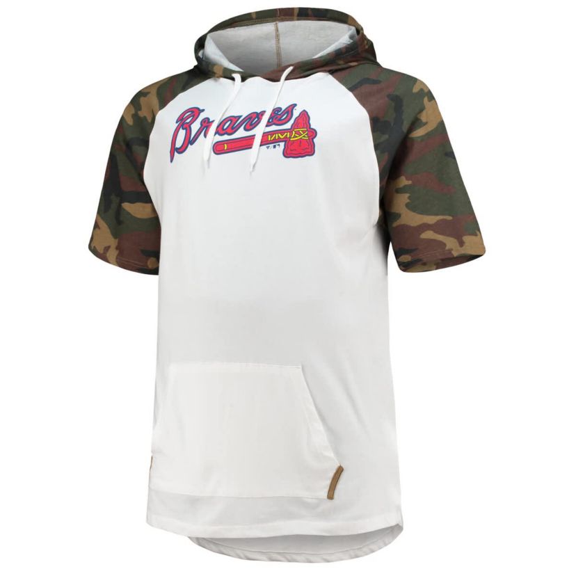 MLB Ronald Acuna Jr. White/Camo Atlanta Braves Player Big & Tall Raglan Hoodie T-Shirt