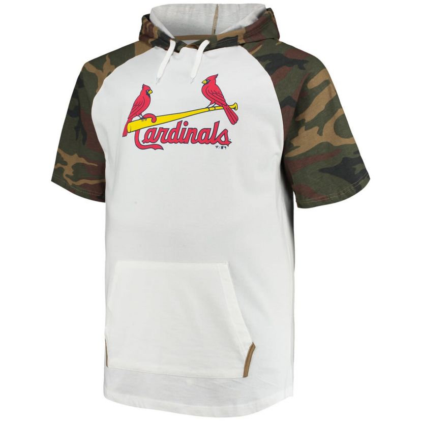 MLB Yadier Molina White/Camo St. Louis Cardinals Player Big & Tall Raglan Hoodie T-Shirt