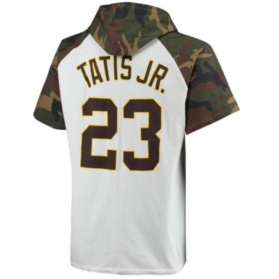 MLB Fernando Tatis Jr. White/Camo San Diego Padres Player Big & Tall Raglan Hoodie T-Shirt
