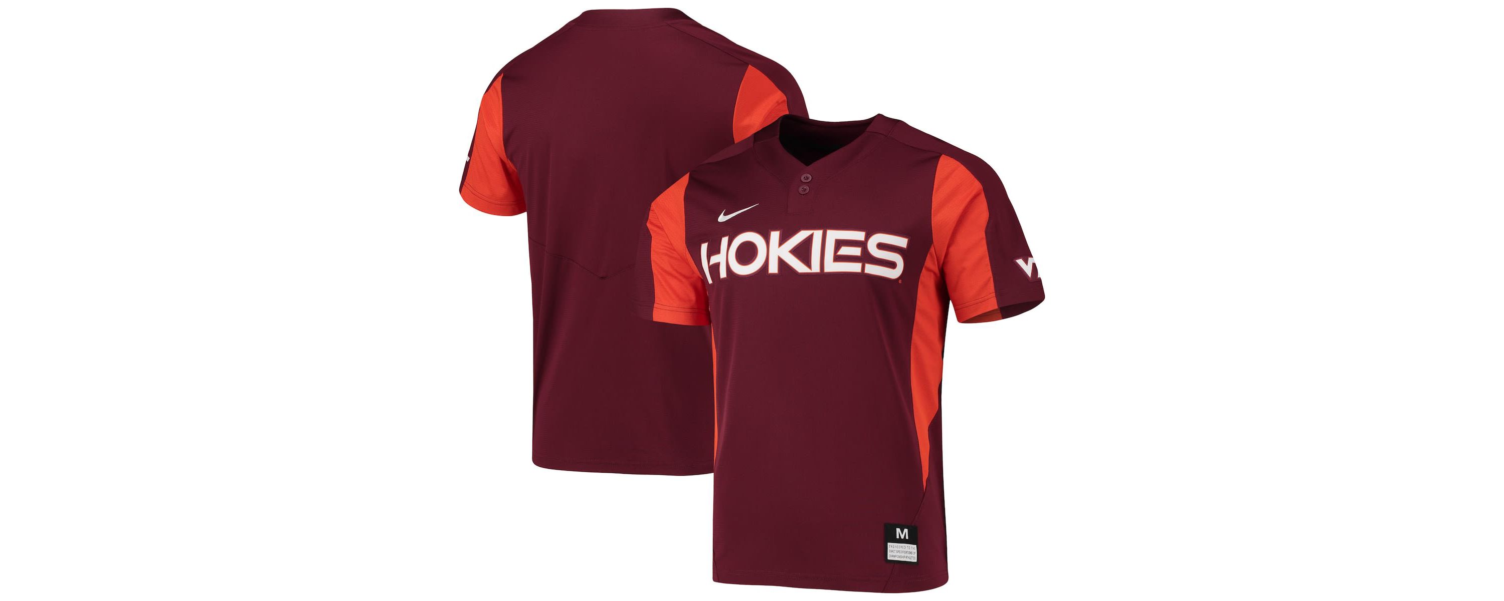NCAA Nike Virginia Tech Hokies 2-Button Replica Baseball Jersey