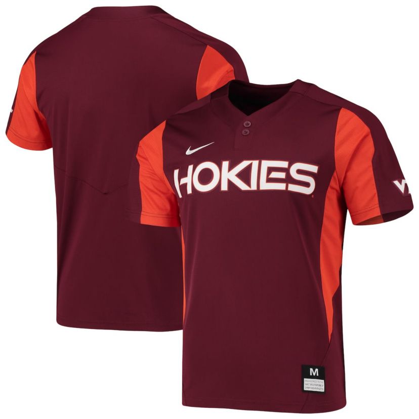 NCAA Nike Virginia Tech Hokies 2-Button Replica Baseball Jersey