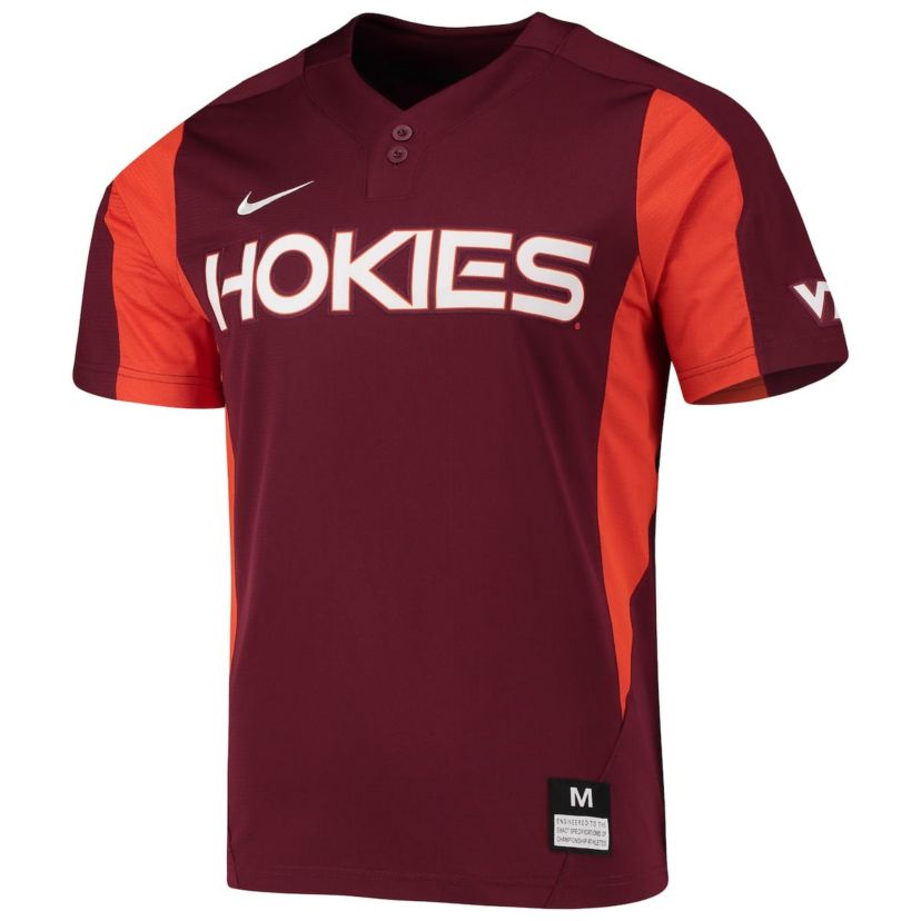 NCAA Nike Virginia Tech Hokies 2-Button Replica Baseball Jersey
