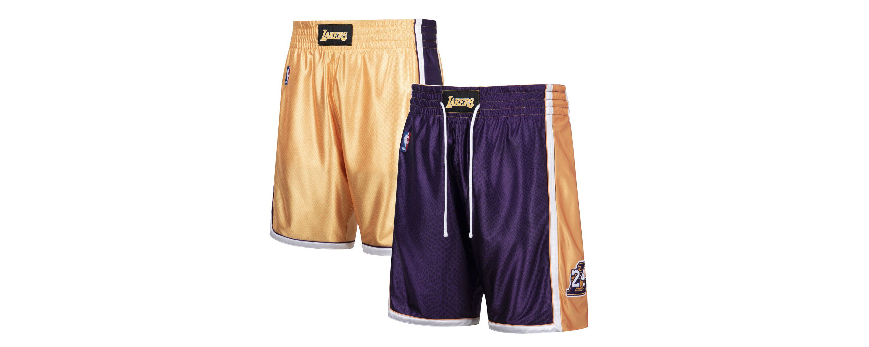 NBA Kobe Bryant Gold/Purple Los Angeles Lakers Authentic Reversible Shorts