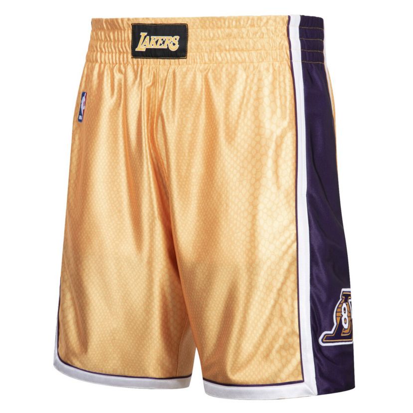 NBA Kobe Bryant Gold/Purple Los Angeles Lakers Authentic Reversible Shorts
