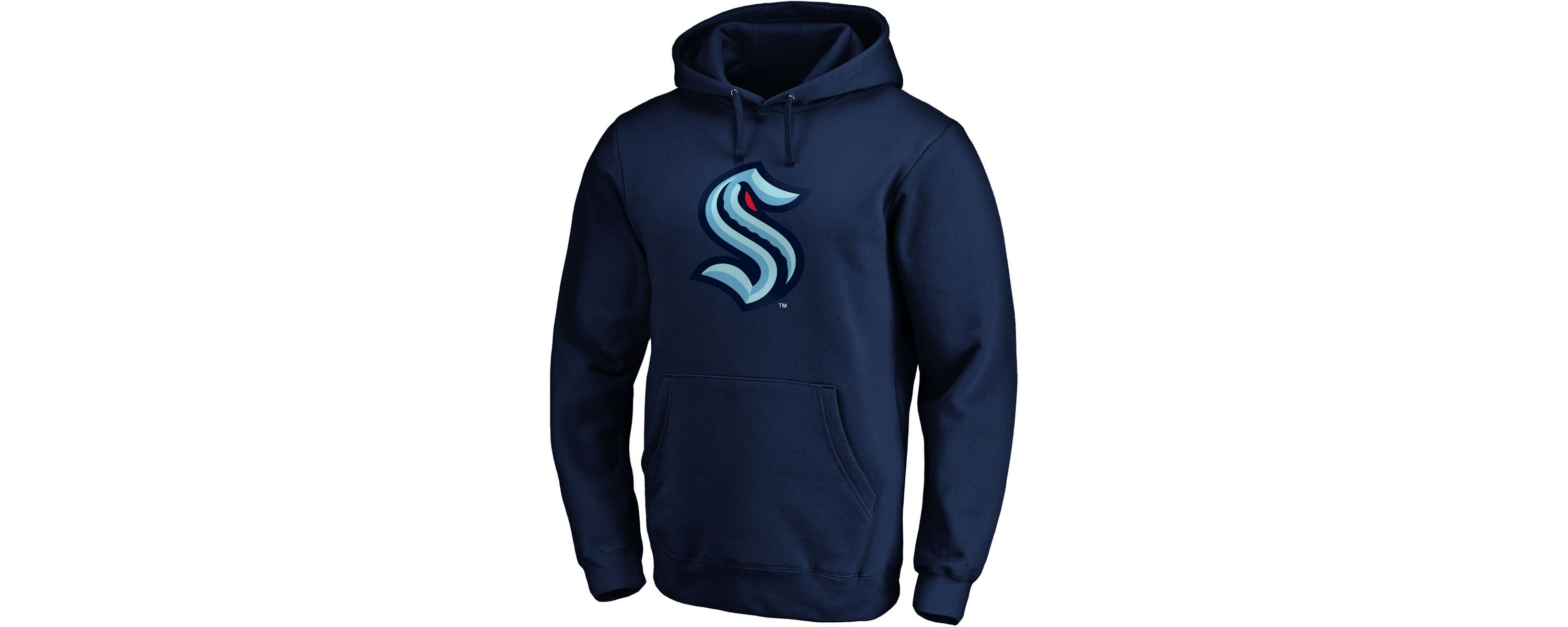 NHL Deep Sea Seattle Kraken Primary Team Logo Fleece Fitted Pullover Hoodie