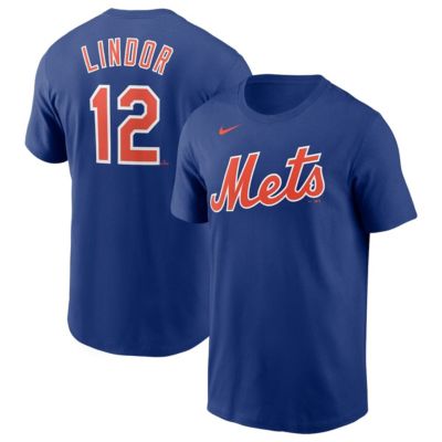 Men's MLB Nike Francisco Lindor New York Mets Name & Number T-Shirt