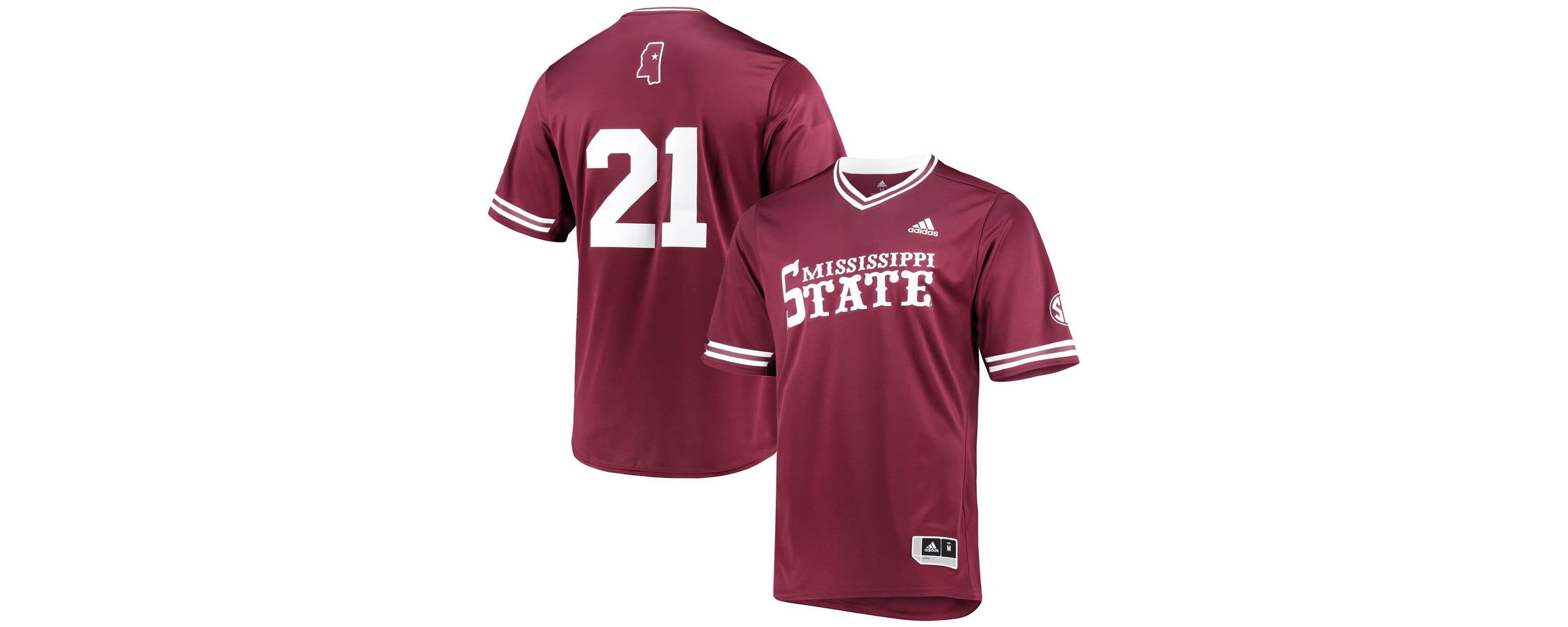 NCAA Mississippi State Bulldogs Replica V-Neck Baseball Jersey