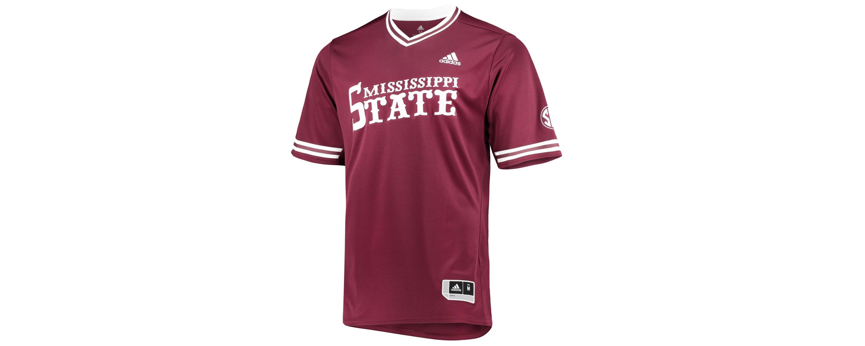 NCAA Mississippi State Bulldogs Replica V-Neck Baseball Jersey