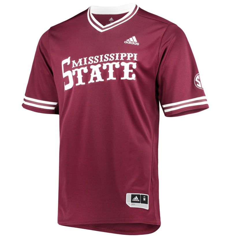 NCAA Mississippi State Bulldogs Replica V-Neck Baseball Jersey