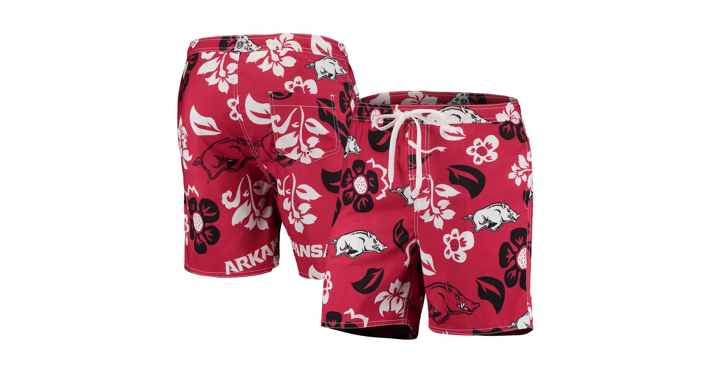 NCAA Arkansas Razorbacks Floral Volley Logo Swim Trunks