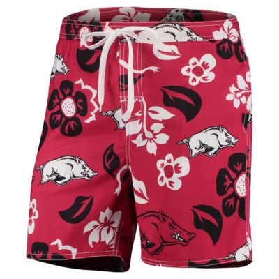 NCAA Arkansas Razorbacks Floral Volley Logo Swim Trunks