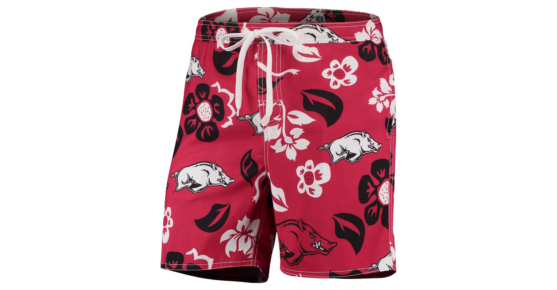 NCAA Arkansas Razorbacks Floral Volley Logo Swim Trunks