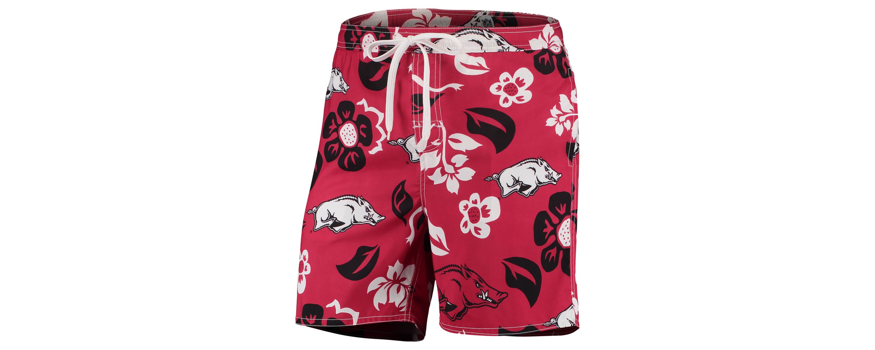 NCAA Arkansas Razorbacks Floral Volley Logo Swim Trunks