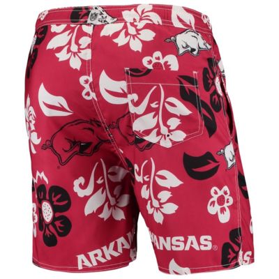 NCAA Arkansas Razorbacks Floral Volley Logo Swim Trunks