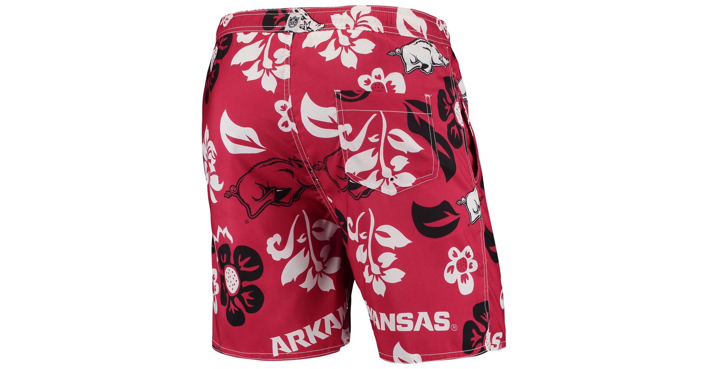 NCAA Arkansas Razorbacks Floral Volley Logo Swim Trunks