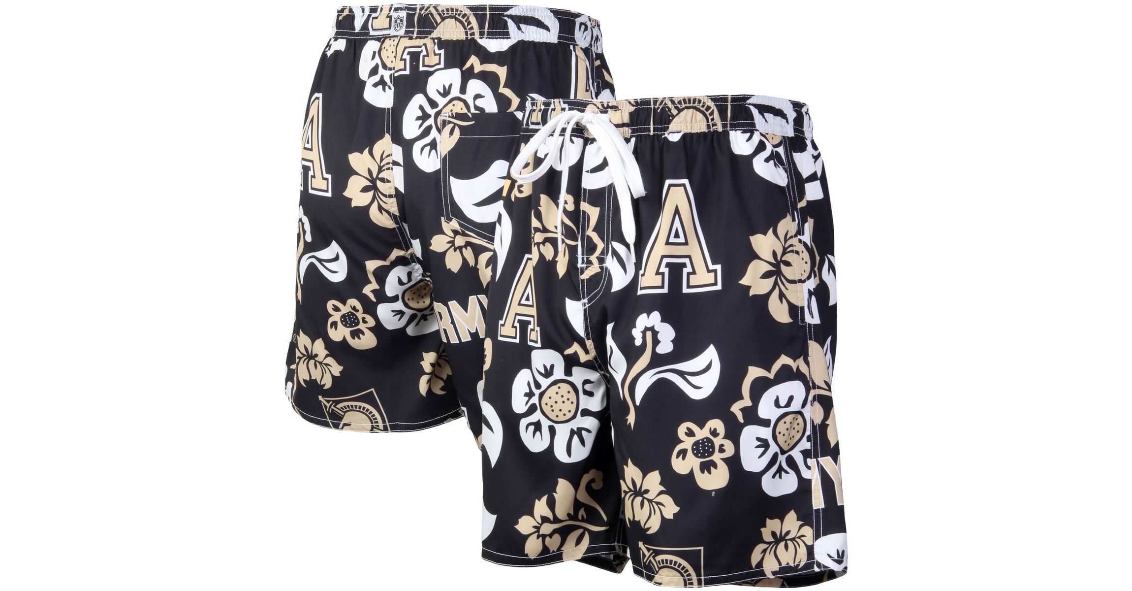 Army Black Knights NCAA Army Knights Floral Volley Logo Swim Trunks