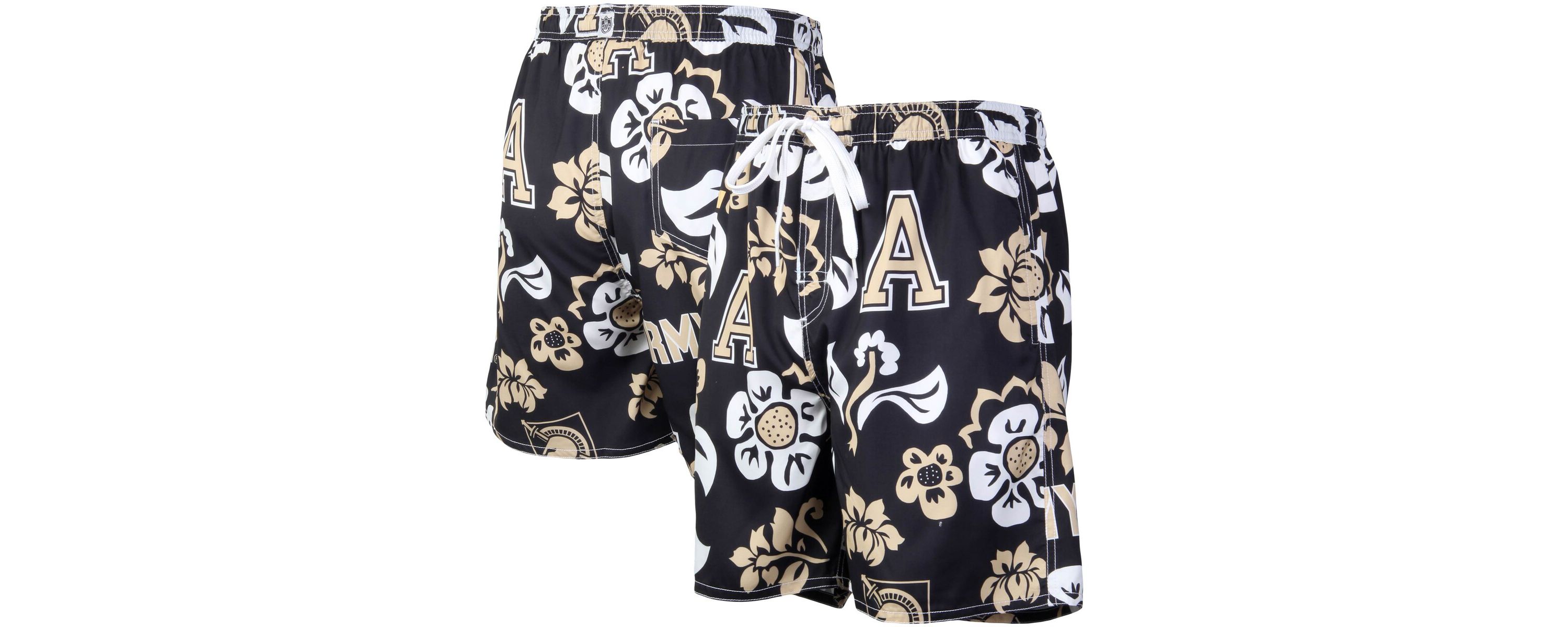 Army Black Knights NCAA Army Knights Floral Volley Logo Swim Trunks