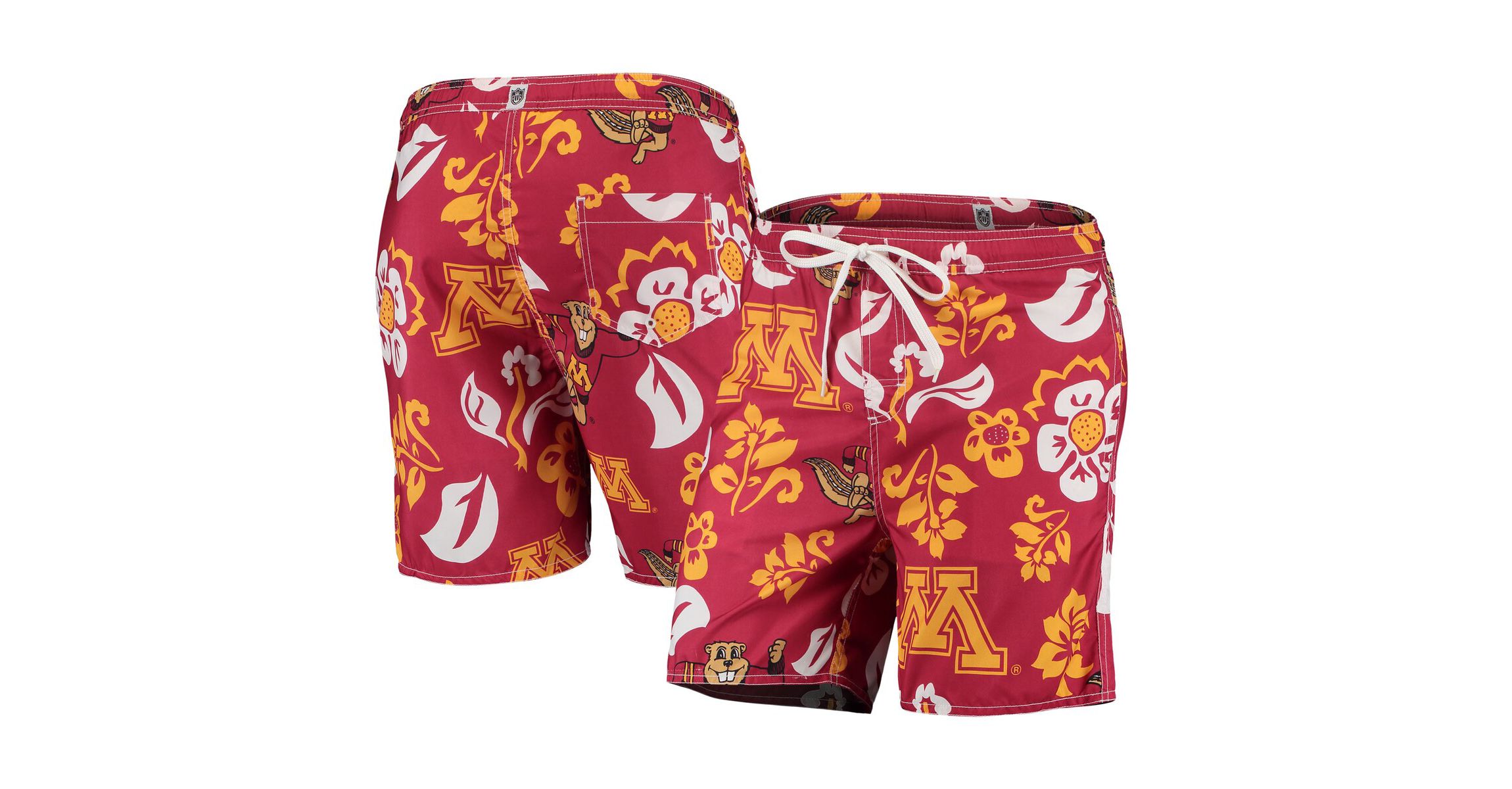 NCAA Minnesota Golden Gophers Floral Volley Logo Swim Trunks