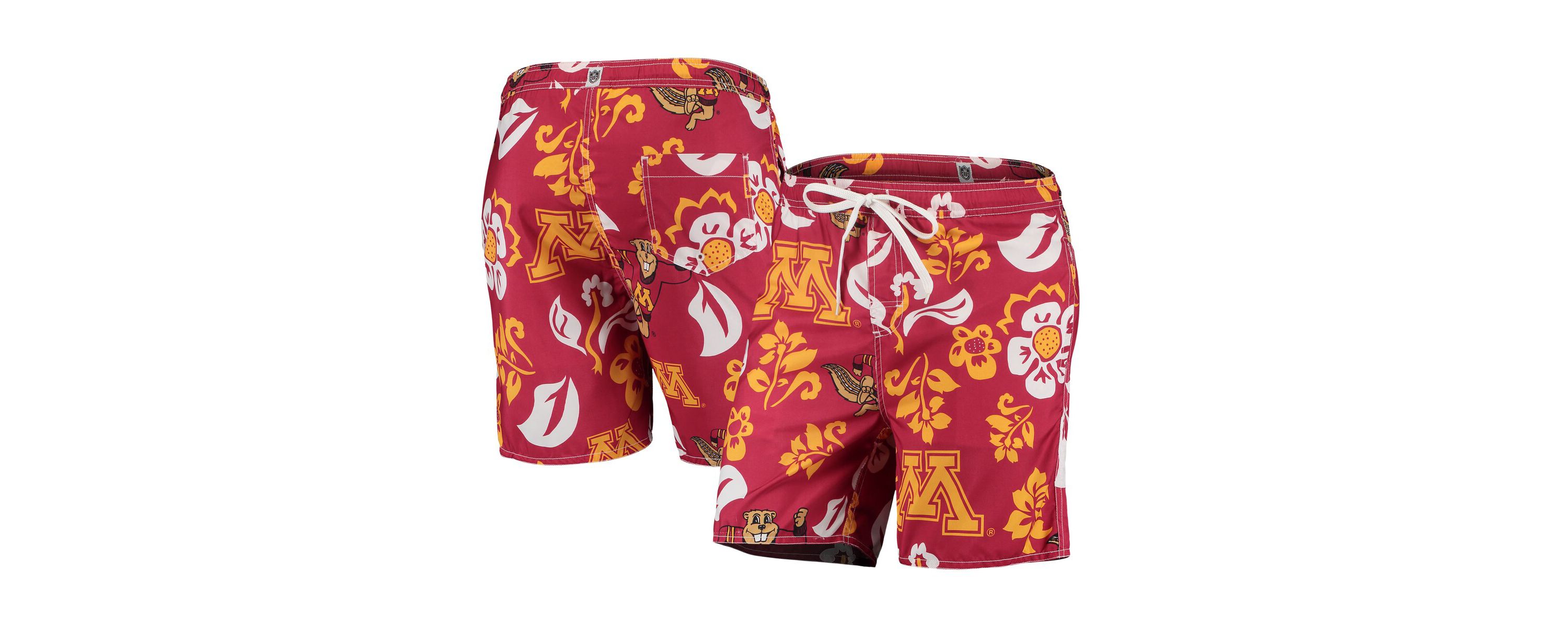NCAA Minnesota Golden Gophers Floral Volley Logo Swim Trunks