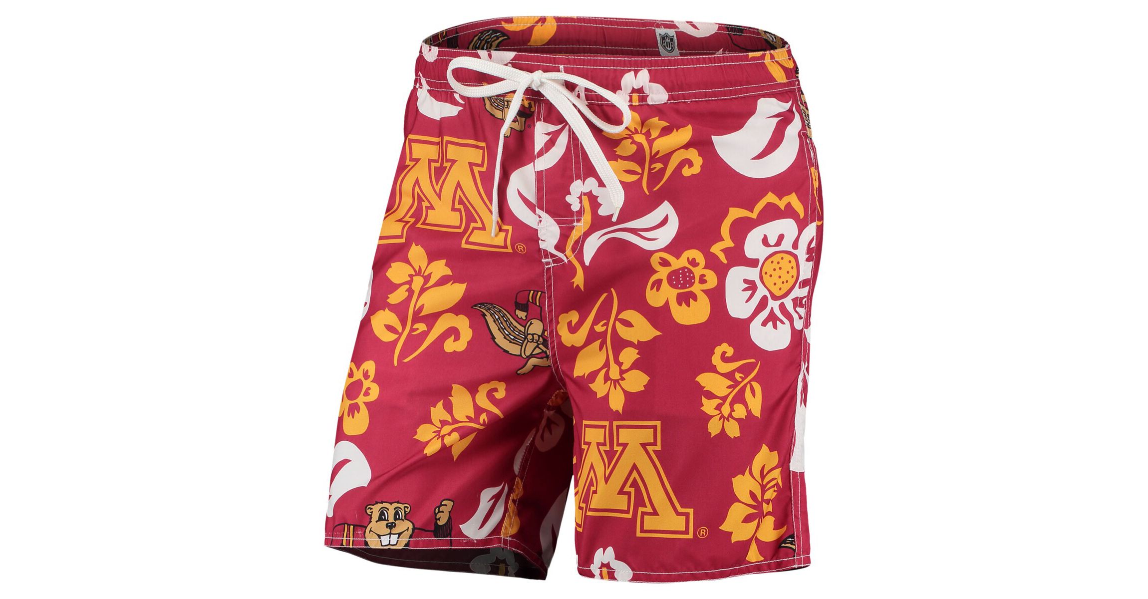 NCAA Minnesota Golden Gophers Floral Volley Logo Swim Trunks