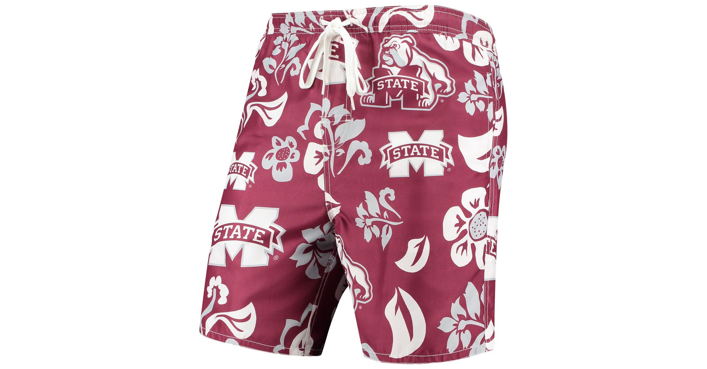 NCAA Mississippi State Bulldogs Floral Volley Logo Swim Trunks