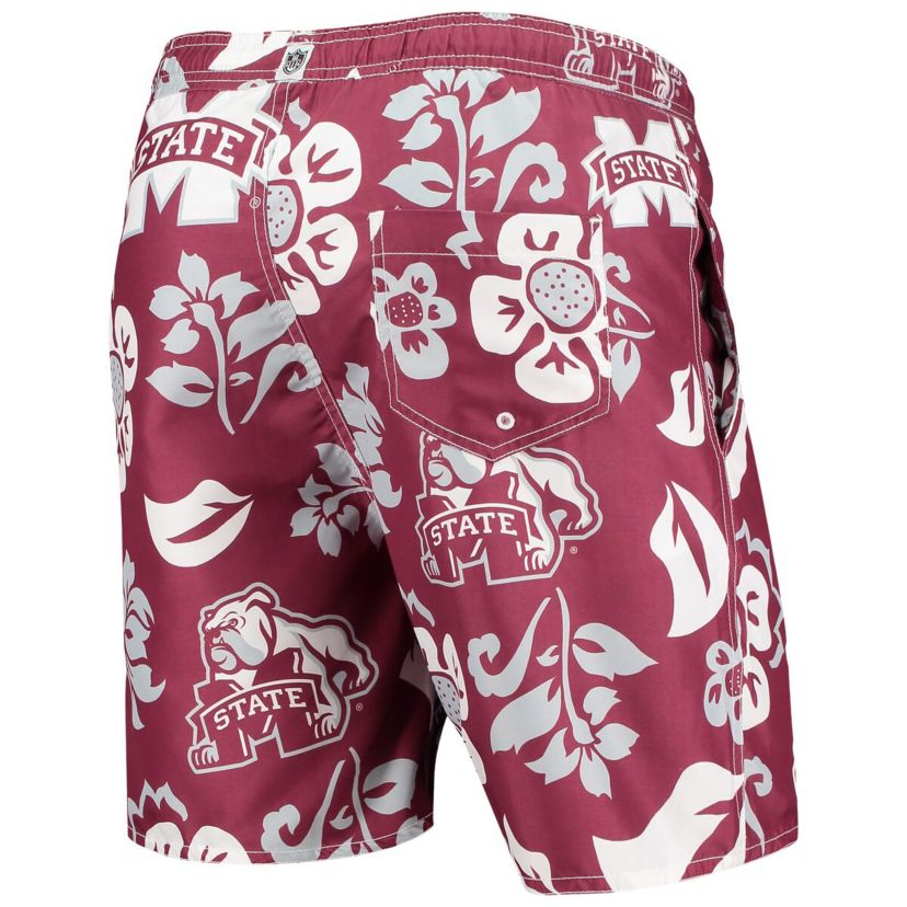 NCAA Mississippi State Bulldogs Floral Volley Logo Swim Trunks