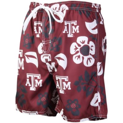 NCAA Texas A&M Aggies Floral Volley Logo Swim Trunks