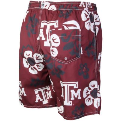 NCAA Texas A&M Aggies Floral Volley Logo Swim Trunks