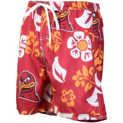 NCAA Virginia Tech Hokies Floral Volley Logo Swim Trunks