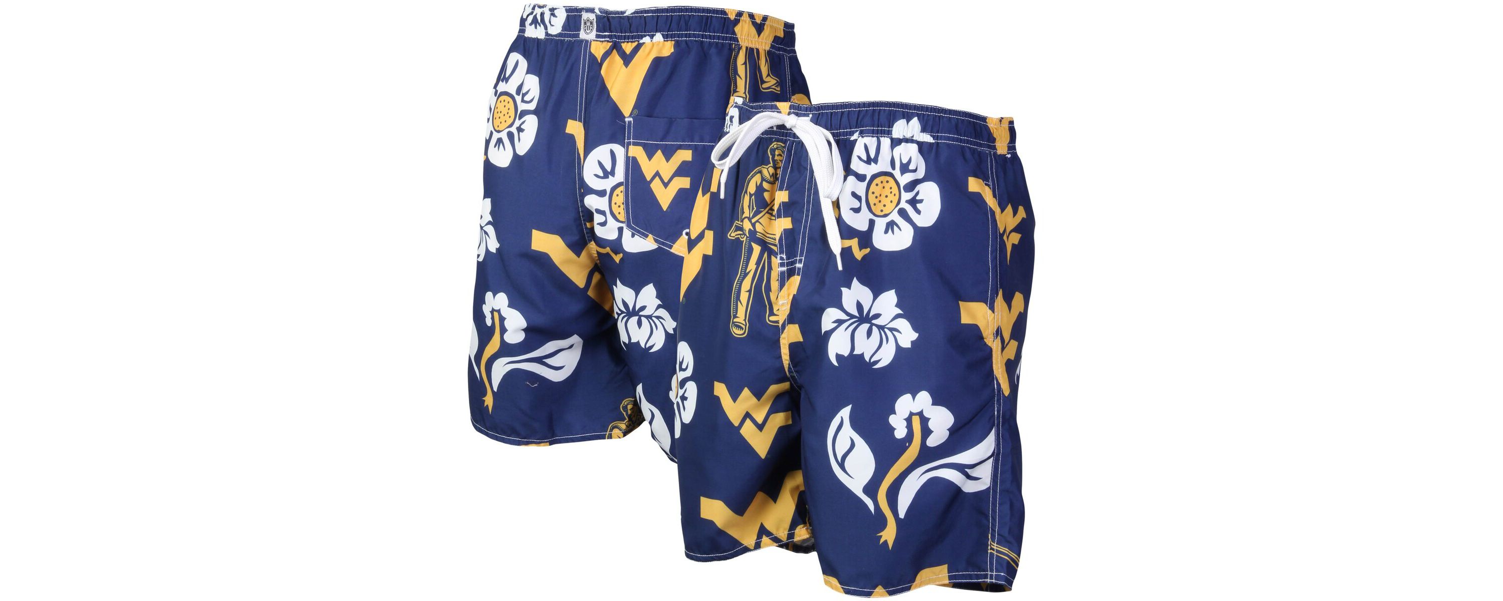 NCAA West Virginia Mountaineers Floral Volley Logo Swim Trunks