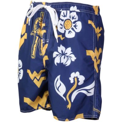 NCAA West Virginia Mountaineers Floral Volley Logo Swim Trunks