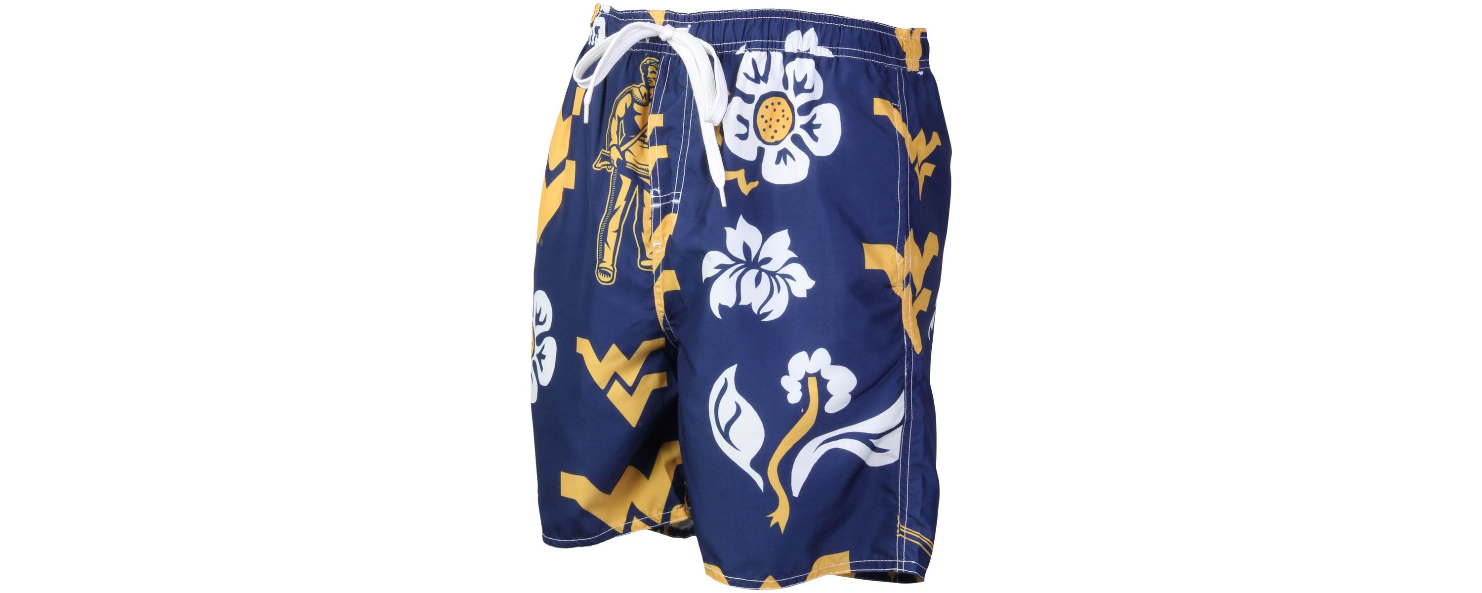 NCAA West Virginia Mountaineers Floral Volley Logo Swim Trunks