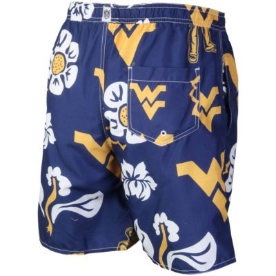 NCAA West Virginia Mountaineers Floral Volley Logo Swim Trunks