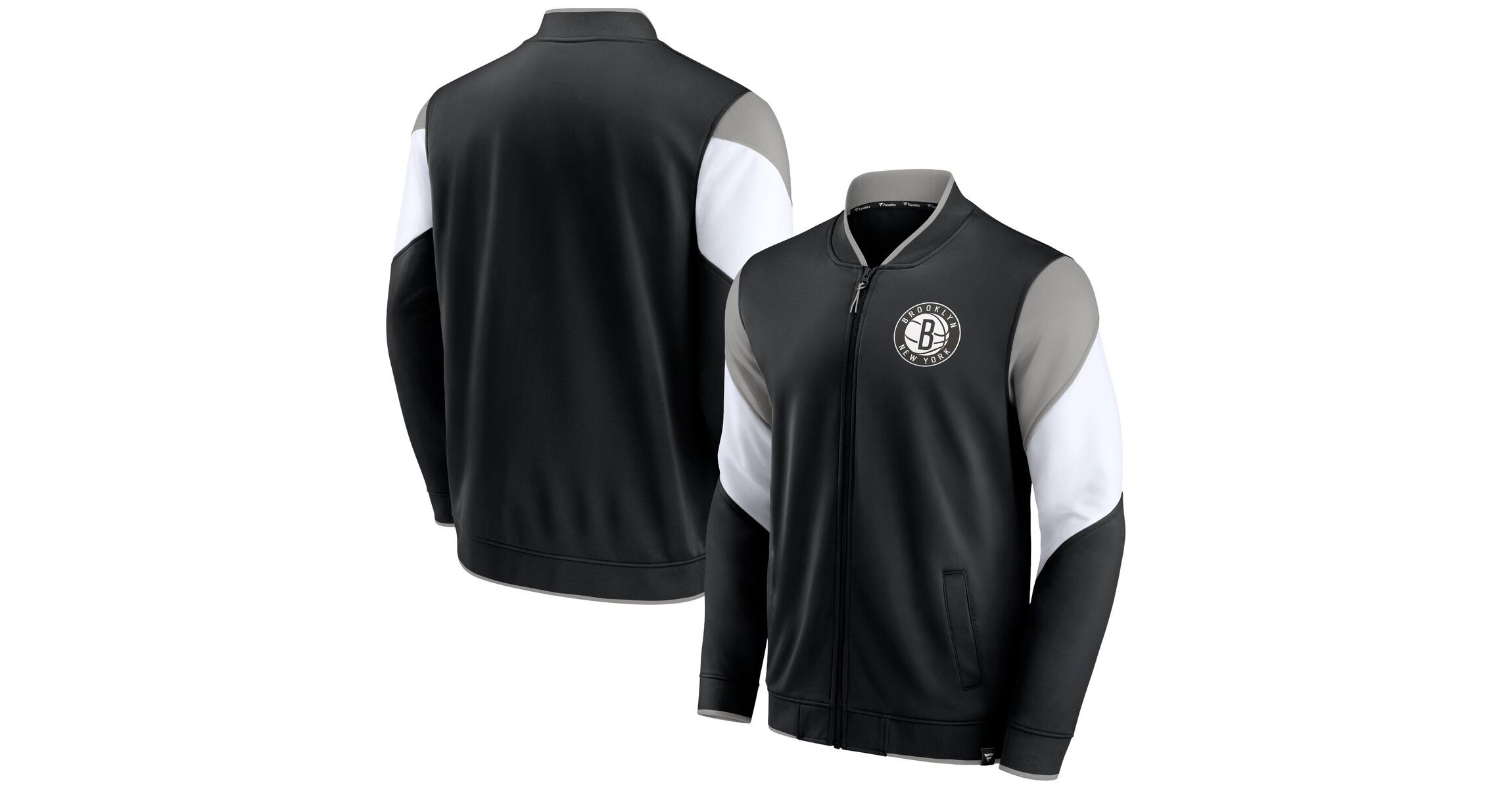 NBA Fanatics Black/Gray Brooklyn Nets League Best Performance Full-Zip Jacket