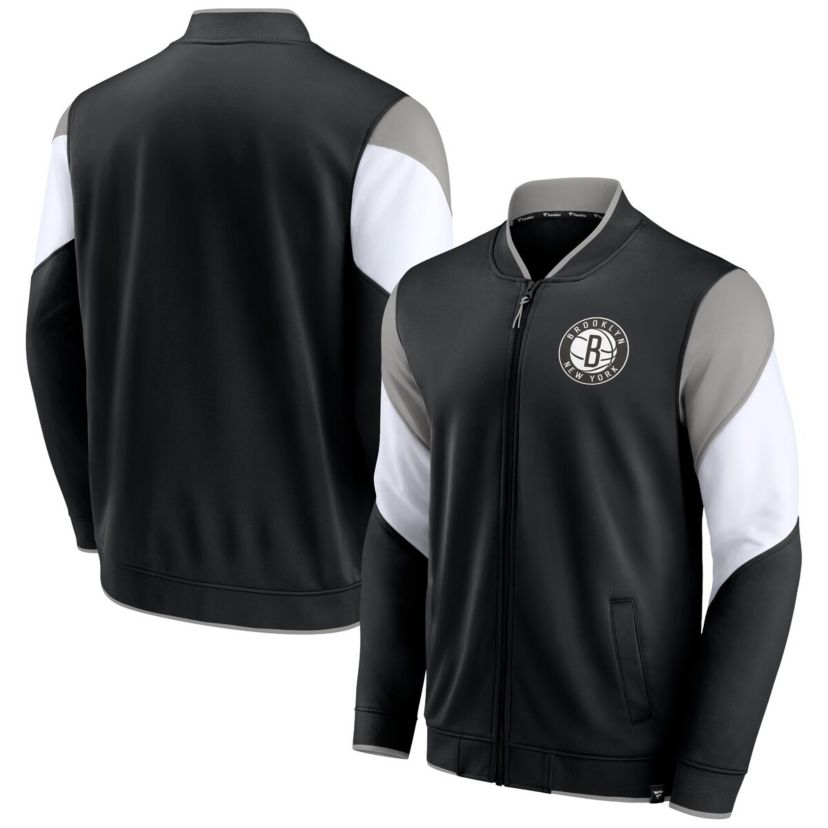 NBA Fanatics Black/Gray Brooklyn Nets League Best Performance Full-Zip Jacket